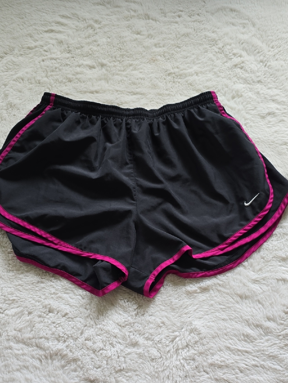 Nike Black Women's Athletic Shorts with Pink Trim